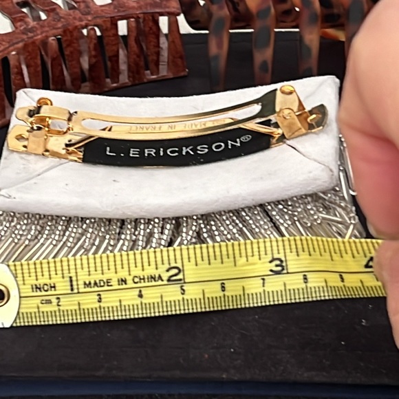 L. Erickson France Lux beaded hair clip barrette plus unmarked hair claw main image 7